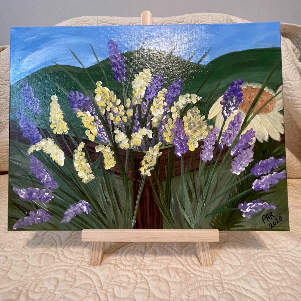 Mountain View Lupines, 12 x 16 Acrylic Painting